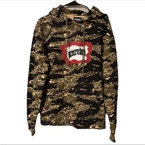 ICECREAM BBC Flag Hoodie Camo Pullover Size S All Over Print Sweatshirt Green